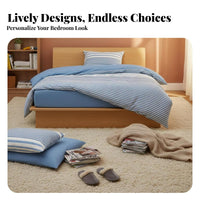 Plaid Bedclothes Ensemble Easy Care Plaid Duvet Cover Set Year-Round for Renters