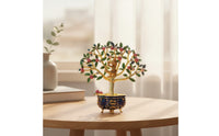 Peaches Tree with Golden Simian-Tone Peaches Tree Ornament Enamel-Style Sculpture for Homeowners, Entryway Table