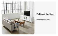 Matching Coffee Table Available Low-Profile Cabinet with Drawers Modern Simple Design TV Stand Ample Storage Media Console Sturdy Construction for Homeowners, Renters, Families, Living Room, Bedroom, Apartment