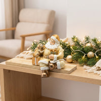 Santa Figurine with Dog Resin Santa Figurine Festive Table Ornament for Collectors, Bookshelf