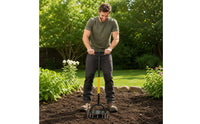 Carbon Steel Manual Coil Soil Loosener T-Handle Coil Cultivator Anti-Slip Grip Hand Soil Aerator Bolted Construction for Lawn