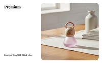 Gold Bean Storage Bottle Miniature Size Wooden Lid Mini Jar Cute Doll Figure Bottle House Decoration for Desktop, Shelf Display