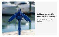 Small Boat Anchor Foldable Design Foldable Boat Anchor Aquatic Hardware Easy Storage Boating Equipment Sturdy Duty for Kayaking