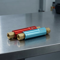 2 Pieces Residual Brake Pressure Valve with Fittings Anodized Drum Brake Valve Red Inline for Car Builders, Garage Builds