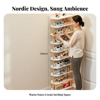 Space-Saving Design Vertical Corner Shoe Stand Multi-Tier Vertical Shoe Stand Large Capacity Entryway Furniture Sturdy Construction for Apartment Dwellers, Homeowners, Families, Small Areas, Hallway, Bedroom, Closet