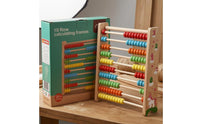Safe and Sturdy 10-Row Abacus Sliding Beads Wooden Abacus Colorful Bead Counting Frame Printed Numbers