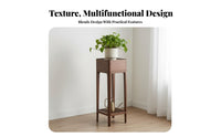 Dense Wood Construction Pedestal Plant Stand with Drawer Modern Chinese Design 2-Tier Plant Stand Freestanding Flower Pot Holder Multi-Purpose for Apartment Dwellers, Interior Designers, Living Room, Balcony, Bedroom, Entryway
