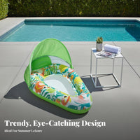 Retro Fashion Flower Print Pool Lounger Upright Sitting Inflatable Buoyant Seat Ing Chair for Adults, Teenagers, Summer Vacation, Beach