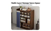 Shoe Shelf with Dust Curtain Space-Saving Multi-Tier Shoe Rack Dustproof Entryway Furniture for Students, Apartment Dwellers, Hallway, Bedroom, Closet