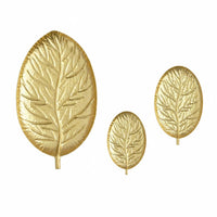 3 Pieces Foliage-shapedShaped Tray Raised Vein Pattern Iron Tray Embossed
