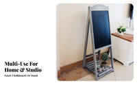 Vintage Aesthetic Wooden Ladder Blackboard Space-Saving Tiered Foldable Stand Multi-Purpose Folding Shelf adaptable Use for Apartment Dwellers, Plant lovers, creative workspace, Living Room, Retail shop, Bedroom