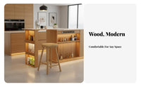 Solid Wood Construction Backless Wooden Saddle Stool Integrated Footrest Backless Saddle Perch Rustic Aesthetic Bar Chair High Weight Capacity for Cafe Owners, Homeowners, Adults, Kitchen Island, Restaurant, Reception Area, Balcony