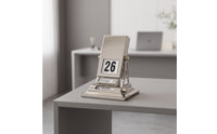 Retro Perpetual Calendar Mechanical Desktop Flip Calendar Compact Ornament Decorative for Study, Reception Desk