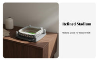 Football Field Model Great Gift Soccer Stadium Desktop Ornament Modern Design Resin Football Stadium Sculpture for Living Room, Man Cave, Bookshelf