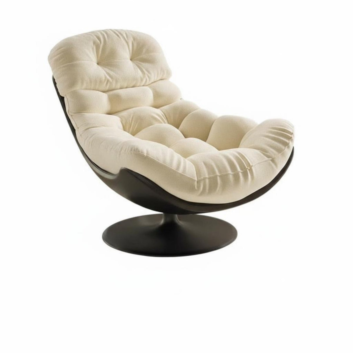 Luxurious Cushioning Upholstered Swivel Lounger Deep Seat Single Sofa Removable and Washable Cushion Lounge Chair Breathable Material for Homebodies, Students, Readers, Living Room, Bedroom, Apartment, Reading Nook