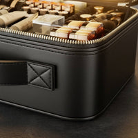 Large Capacity Portable Vanity Case with LED Mirror 3 Light Colors Lighted Makeup Train Case Tap Control Makeup Box with Mirror Luggage Strap for Women, Travel