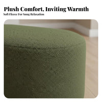 Round Boucle Ottoman Teddy Fleece Texture Round Boucle Stool Nordic design Textured Fabric for Homeowners, Entryway, Lounge Area