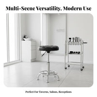 Rolling Base Adjustable Swivel Stool with Wheels Padded Seat Adjustable Drafting Stool with Casters Modern Design Bar Chair Heavy Duty for Hair Stylists, Receptionists, Reception Desk, Counter Height, Medical Facility, Kitchen