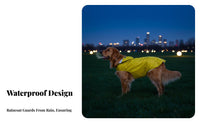 Dog Raincoat Belly Protection Waterproof Dog Jacket Hooded Pet Poncho Leash Entry Port Reflective Pet Slicker Windproof Hood