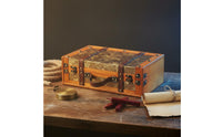 Retro Decorative Box Event Prop Antique Design Storage Chest Distressed Finish Vintage Wooden Box for Evasion Room Designers, Home Decor