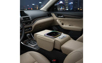 Multi-Functional Design Console Organizer with Cup Holder and Tissue Box Fast Charging Multifunctional Armrest Storage Box Anti-Slip Construction Armrest Pad with Tissue Holder Elbow Support for Daily Commute