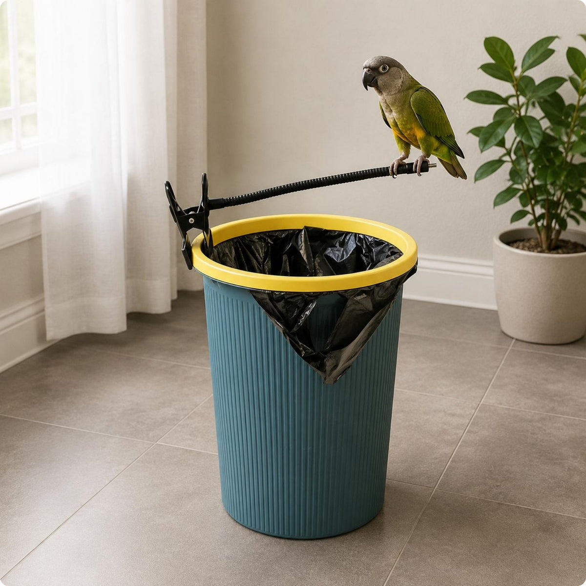 Flexible Bird Perch Stand Metal Clamp-on Bird Perch Ribbed Grip