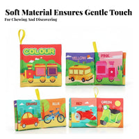 Materials Baby Cloth Book Washable Infant Crinkle Book Safe for Toddlers, Newborns, Tummy Time, Stroller, Car Seat