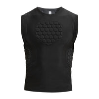 Hexagonal Pads Contact-Resistant Protection Vest Close Fitting Sleeveless Safeguarding Vest Stretch Textile Compression Padded Shirt Streamlined Shape