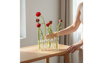 Glass Test Tube Vase Modern Minimalist Design Test Tube Vase High Clearness Single Stem Flower Holder for DIY Enthusiasts, Wedding Centerpiece