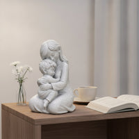 Stone-Look Mother and Son Figurine Home Decor Mother and Son Statue Sentimental Meaningful for Mothers, Art Collectors, Tabletop