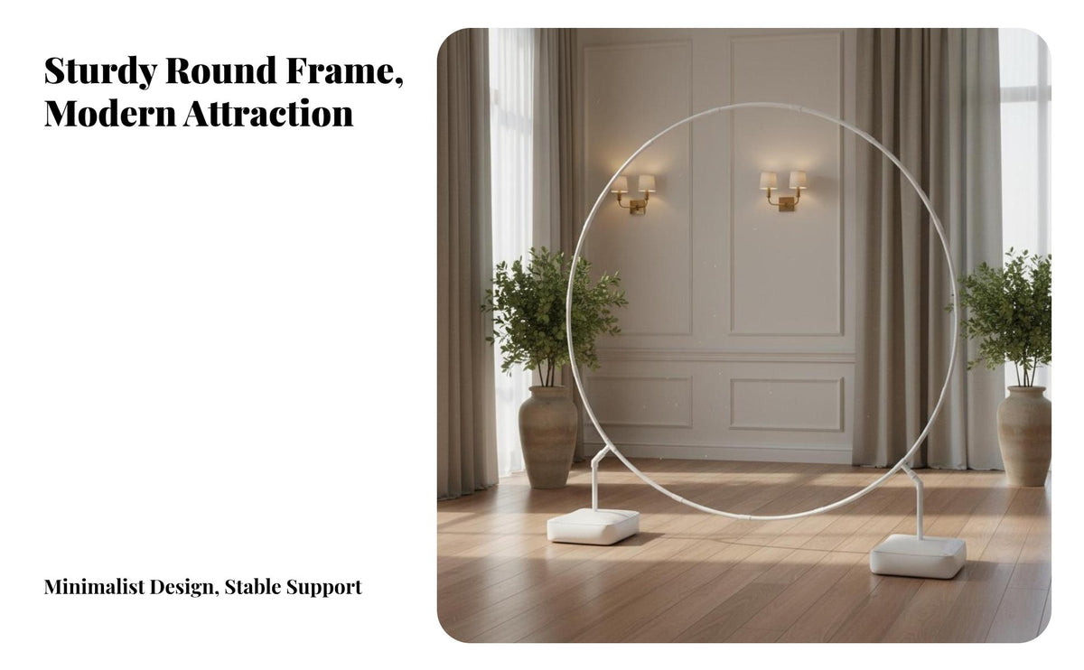 Round Balloon Arch Frame Stable Base Round Balloon Arch Kit Circular Party Frame Easy to Assemble Circular Backdrop Stand