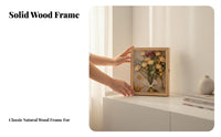 Solid Wood Dried Flower Display Frame Tabletop Stand Wooden Shadow Box Frame Multifunctional for Artisan S, Gift Givers, Living Room