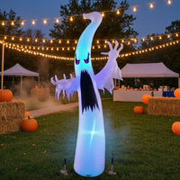 Spooky Halloween Inflatable Ghost Waterproof Ghost with Color-Changing Lights Oversized Yard Decoration Scary for Garden