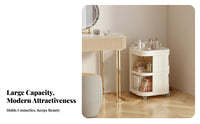 Cosmetic Storage Trolley Lockable Casters Multi-Tier Beauty Trolley Wheels with Brakes Rolling Makeup Cart for Students, Salon, Dressing Room, Bedroom