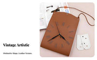Creative Design Nordic Design Wall Clock Accurate Timekeeping Leather Hanging Clock for Homeowners, Family, Living Room, Bedroom, Office