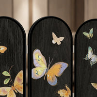 Arched Hinged Tabletop Screen Wood-Grain Decorative Screen with Panels Compact Decor Vintage-Style for Entryway