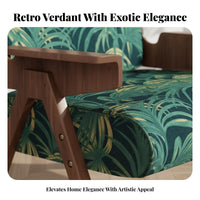 French Inspired verdant Fabric Armchair dense Wood Frame Upholstered relaxation Chair Signature design Living Room Furniture Retro Look for Guesthouse Owners, Interior Designers, Balcony, Bedroom, Reception Area, Office