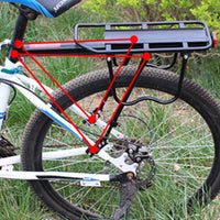 Rectangular Platform Rear Cargo Rack Cylindrical Support Bike Cargo Rack Mounting Struts Black