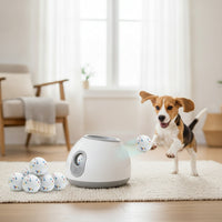 Sleek Automatic Ball Launcher Compact Dog Ball Launcher with Foam Balls Sturdy Fetch Toy for Dogs, Pets, Home, Living Rooms, Apartments