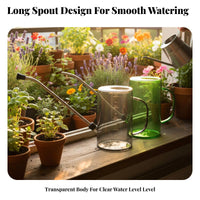 Clear Measurement Markings Stainless Steel Spout Watering Pot Ergonomic Handle Transparent Watering Jug with Scale Easy to Fill for Office