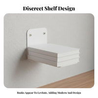 Floating Effect Invisible Bookshelf Space-Saving Book Rack Modern Look Wall Shelf Easy Installation for Students, Minimalists, Renters, Office, Living Room, Bedroom, Hallway