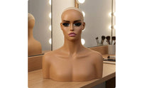 Mannequin Head with Shoulders Flesh-Toned Hairpiece display Bust Shoulder Form Bust Mannequin