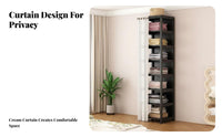 Customizable Layout configurable Open Wardrobe DIY Assembly Freestanding Closet with Shelves and Hanging Rails Space-Saving Garment Rack System Easy to Assemble for Apartment Dwellers, Renters, Homeowners, changing area