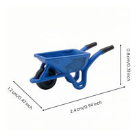 1/64 Scale Miniature Wheelbarrow Resin Wheelbarrow Model Detailed Diorama Decoration Tiny for Collectors