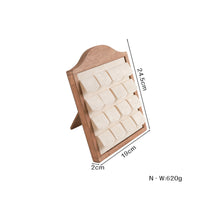 Earring Display Rack 16-Pair Capacity Wooden Earring Stand Jewelry Display Stand Folded Tabs