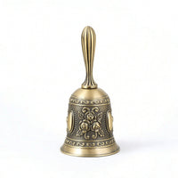 Hand Bell with Handle Embossed Metal Hand Bell Polished for Classrooms