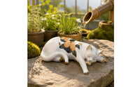 Garden Cat Decoration Cute Sleeping Cat Ornament Decorative Home Decor for Balcony, Terrace, Courtyard