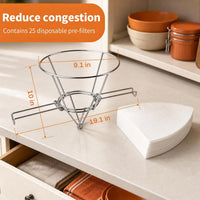 10-Inch Conical Filter Paper Holder Set - Professional Syrup and Frying Oil Filter Stand with 25 Filter Cloths