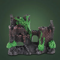 Hollow Castle Ruins Decoration Textured Aquarium Decor with Cave Realistic Castle Ruins Antique for Aquariums