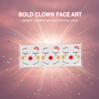 Halloween Clown Circus Glitter Face Temporary Tattoos for Parties & Festivals